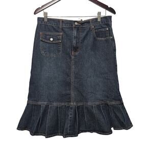 Neeso Jeans Denim Skirt Women's Size 6 High Waist Midi Length Y2K Boho Casual